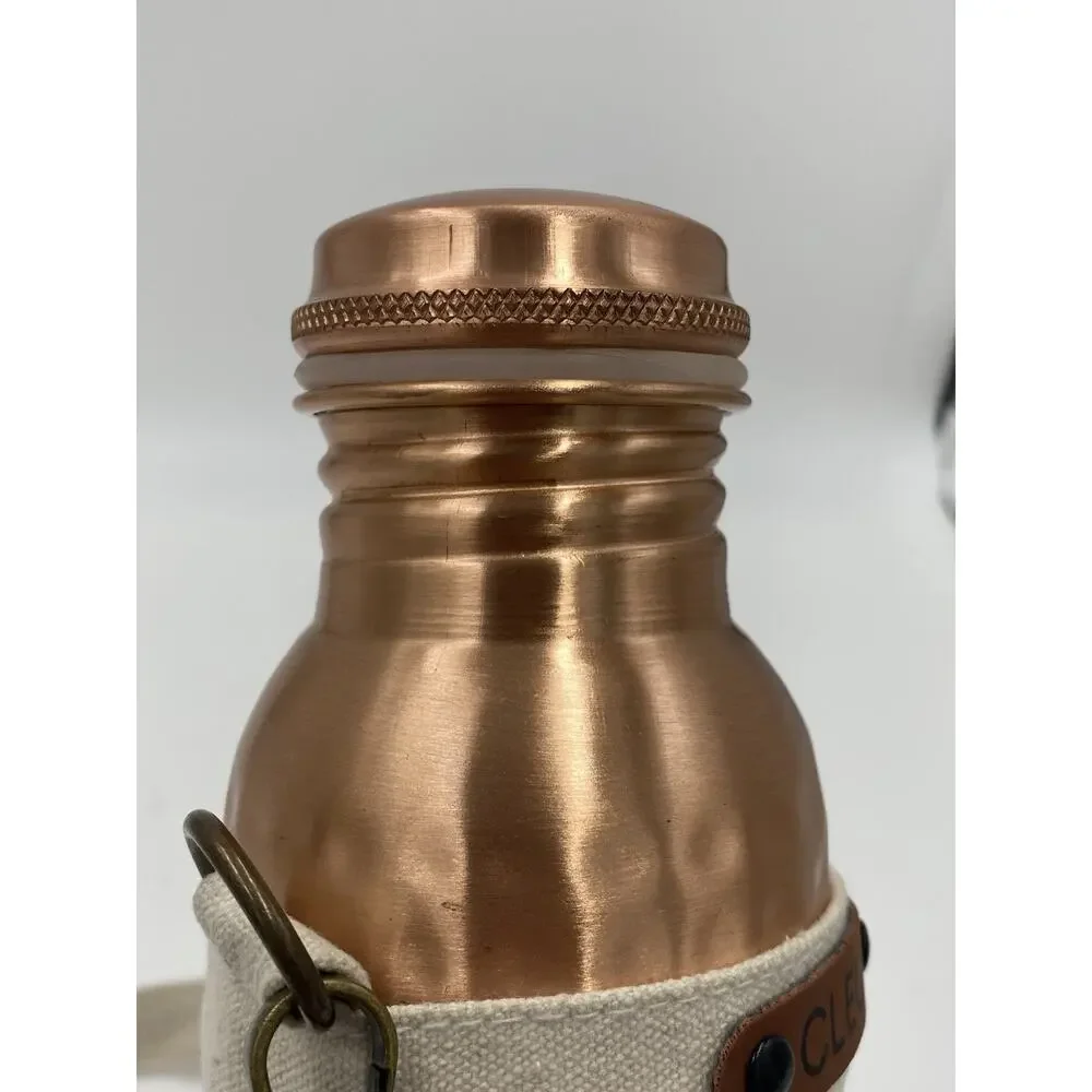 CLEO HOME Copper Water Bottle Ayurvedic Canvas Carrying Bag Holder Set Box - Picture 3 of 9